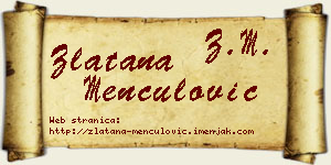 Zlatana Menčulović vizit kartica
